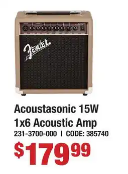 Long & McQuade Fender Acoustasonic - 15W Acoustic Guitar Amp offer