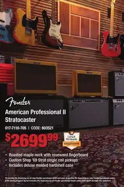 Long & McQuade Fender American Professional II Stratocaster, Rosewood Fingerboard - Olympic White offer