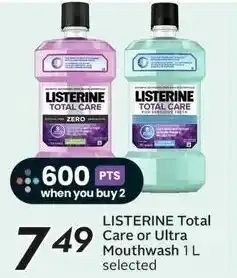 Sobeys LISTERINE Total Care or Ultra Mouthwash 1L offer