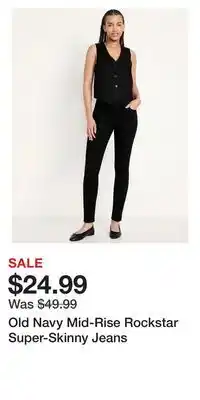 Old Navy Old Navy Mid-Rise Rockstar Super-Skinny Jeans offer