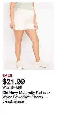Old Navy Old Navy Maternity Rollover-Waist PowerSoft Shorts -- 5-inch inseam offer