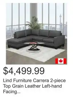 Costco Lind Furniture Carrera 2-piece Top Grain Leather Left-hand Facing Sectional offer