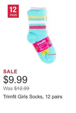 Costco Trimfit Girls Socks, 12 pairs offer