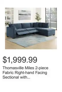 Costco Thomasville Miles 2-piece Fabric Right-hand Facing Sectional with Power Footrests offer