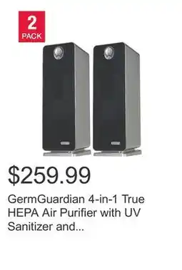 Costco GermGuardian 4-in-1 True HEPA Air Purifier with UV Sanitizer and Odor Reduction, 2-pack offer
