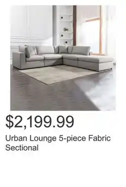Costco Urban Lounge 5-piece Fabric Sectional offer