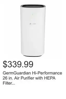 Costco GermGuardian Hi-Performance 26 in. Air Purifier with HEPA Filter and UV-C offer