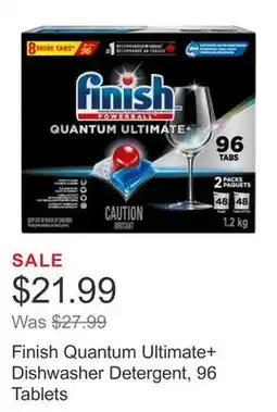 Costco Finish Quantum Ultimate+ Dishwasher Detergent, 96 Tablets offer