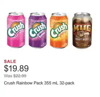 Costco Crush Rainbow Pack 355 mL 32-pack offer
