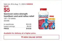 Costco Gaviscon extra-strength heartburn and acid reflux relief offer