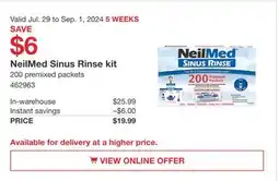 Costco NeilMed Sinus Rinse Kit offer