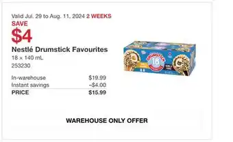 Costco Nestlé Drumstick Favourites offer