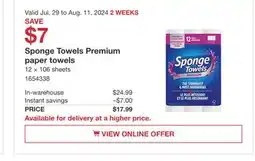 Costco Sponge Towels Premium paper towels offer