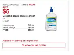 Costco Cetaphil gentle skin cleanser offer