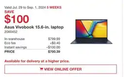 Costco Asus Vivobook 15.6-in. laptop offer
