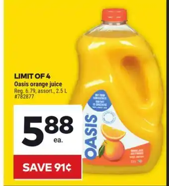 Giant Tiger Oasis orange juice offer