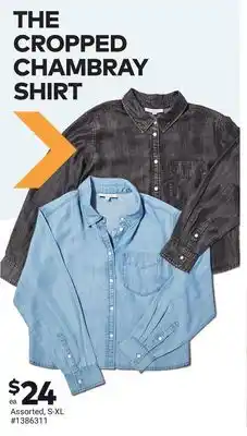 Giant Tiger THE CROPPED CHAMBRAY SHIRT offer