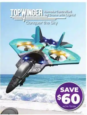 Showcase TOPWINGER Remote Controlled Jet Drone with Lights offer