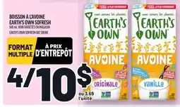 Metro BOISSON À L'AVOINE EARTH'S OWN SOFRESH | EARTH'S OWN SOFRESH OAT DRINK offer