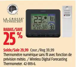 Canadian Tire La Crosse Wireless Digital Forecasting Thermometer offer