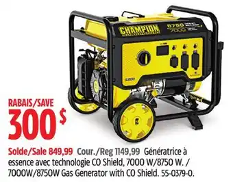 Canadian Tire Champion 7000W/8750W Gas Generator with CO Shield offer