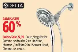 Canadian Tire Delta In2ition 2-in-1 Shower Head, Chrome offer