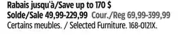 Canadian Tire For Living Selected Furniture offer
