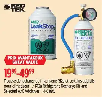 Canadian Tire Red Tek R12a Refrigerant Recharge Kit and Selected A/C Additives† offer