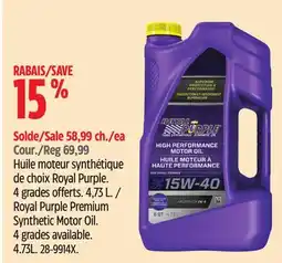 Canadian Tire Royal Purple Premium Synthetic Motor Oil offer