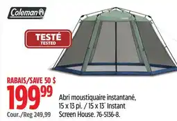 Canadian Tire Coleman 15 x 13' Instant Screen House offer