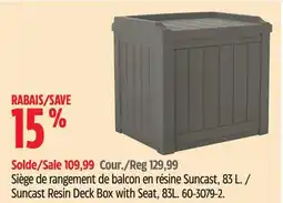 Canadian Tire Suncast Resin Deck Box with Seat, 83L offer