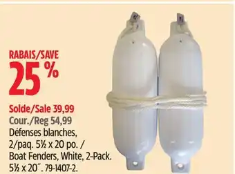 Canadian Tire Dock Edge Boat Fenders, White, 2-Pack offer