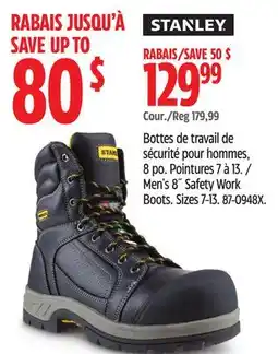 Canadian Tire Stanley Men's 8 Safety Work Boots offer