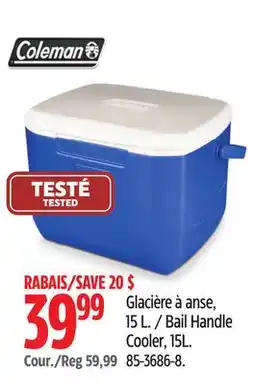 Canadian Tire Coleman Bail Handle Cooler, 15L offer