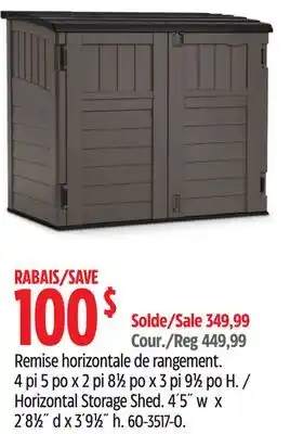 Canadian Tire Suncast Horizontal Storage Shed offer