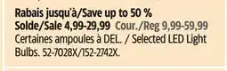 Canadian Tire NOMA Selected LED Light Bulbs offer