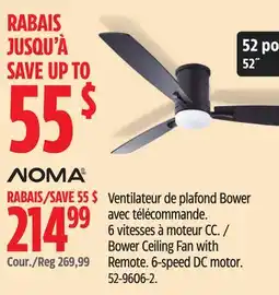 Canadian Tire NOMA Bower Ceiling Fan with Remote offer