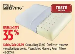 Canadian Tire For Living Ventilated Memory Foam Pillow offer