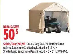 Canadian Tire ShelterLogic Sandstone Peak Shed, 6 x 6 x 6´ h offer