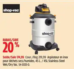 Canadian Tire Shop-Vac 45L Stainless-Steel Wet/Dry Vac offer