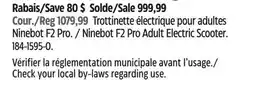 Canadian Tire Segway Ninebot F2 Pro Adult Electric Scooter offer