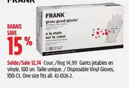 Canadian Tire FRANK Disposable Vinyl Gloves, 100-Ct offer