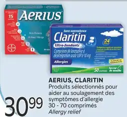 Brunet AERIUS, CLARITIN Produits sélectionnés pour aider au soulagement des symptômes d'allergie offer