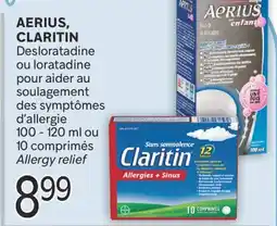 Brunet AERIUS, CLARITIN Desloratadine ou loratadine pour aider au soulagement des symptômes d'allergie offer