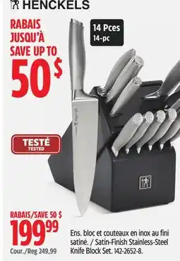 Canadian Tire Henckels Satin-Finish Stainless-Steel Knife Block Set offer