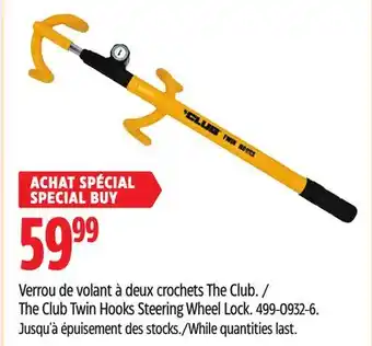 Canadian Tire The Club Twin Hooks Steering Wheel Lock offer