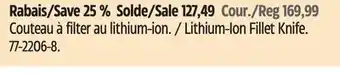 Canadian Tire Rapala Lithium-Ion Fillet Knife offer