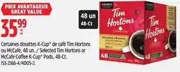 Canadian Tire Selected Tim Hortons or McCafe Coffee K-Cup Pods, 48-Ct offer