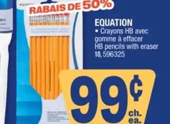 Jean Coutu EQUATION HB pencils with eraser offer