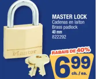 Jean Coutu MASTER LOCK Brass padlock offer